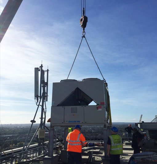 crane lifting tank