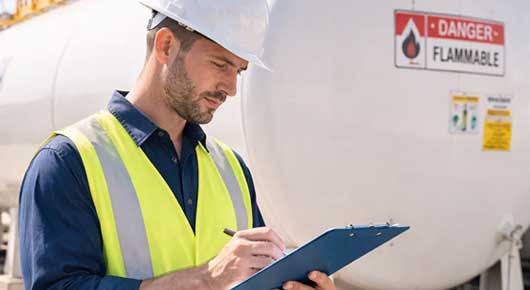 surveying a fuel tank